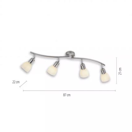 JUST LIGHT. 11954-55 - Lámpara de focos KARO 4xE14/40W/230V cromo mate