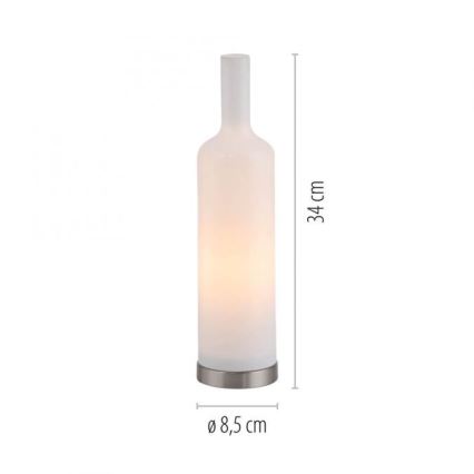 JUST LIGHT. 14006-16 - Lámpara de mesa BOTTLE 1xE14/25W/230V blanca