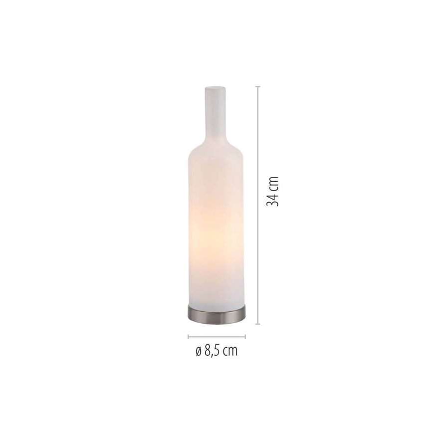 JUST LIGHT. 14006-16 - Lámpara de mesa BOTTLE 1xE14/25W/230V blanca