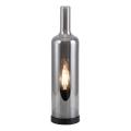 JUST LIGHT. 14006-25 - Lámpara de mesa BOTTLE 1xE14/25W/230V negra/ahumada
