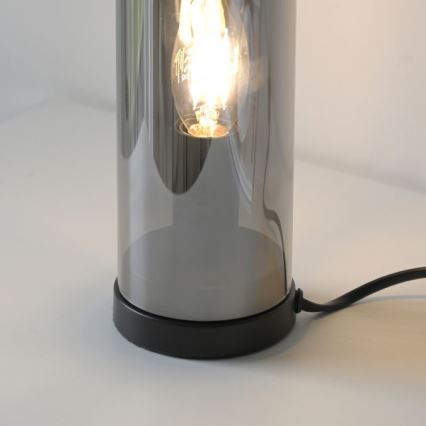 JUST LIGHT. 14006-25 - Lámpara de mesa BOTTLE 1xE14/25W/230V negra/ahumada