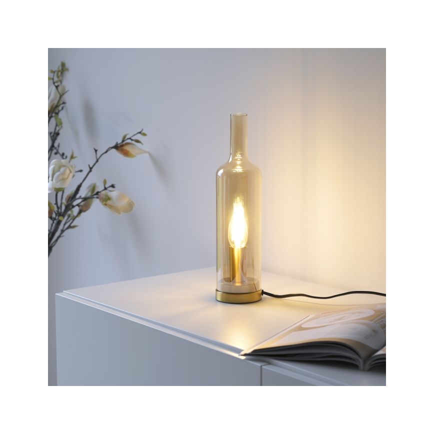JUST LIGHT. 14006-27 - Lámpara de mesa BOTTLE 1xE14/25W/230V beige/ahumado