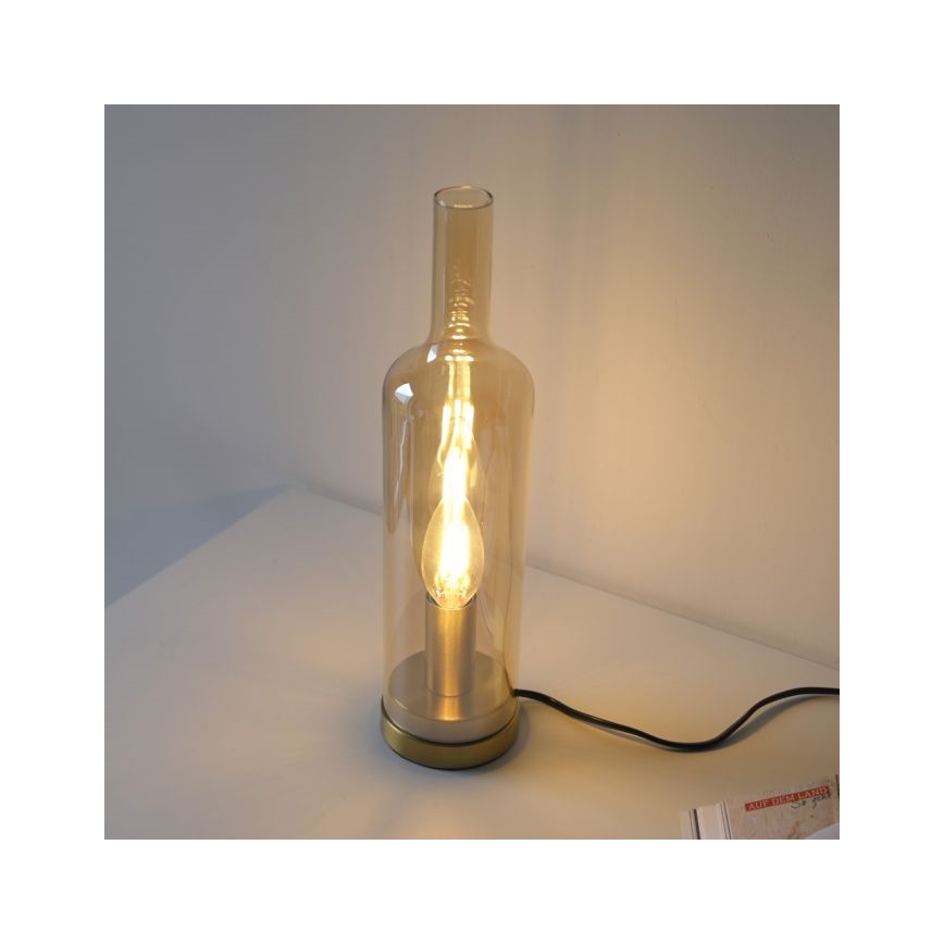 JUST LIGHT. 14006-27 - Lámpara de mesa BOTTLE 1xE14/25W/230V beige/ahumado