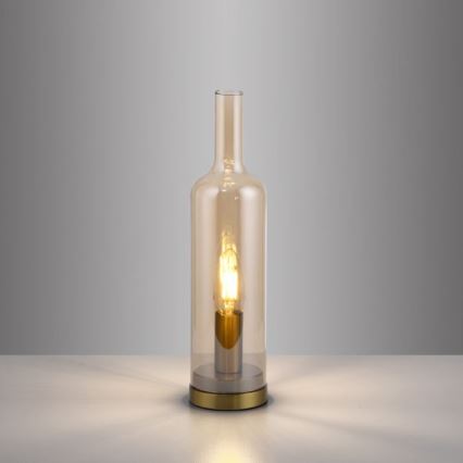 JUST LIGHT. 14006-27 - Lámpara de mesa BOTTLE 1xE14/25W/230V beige/ahumado