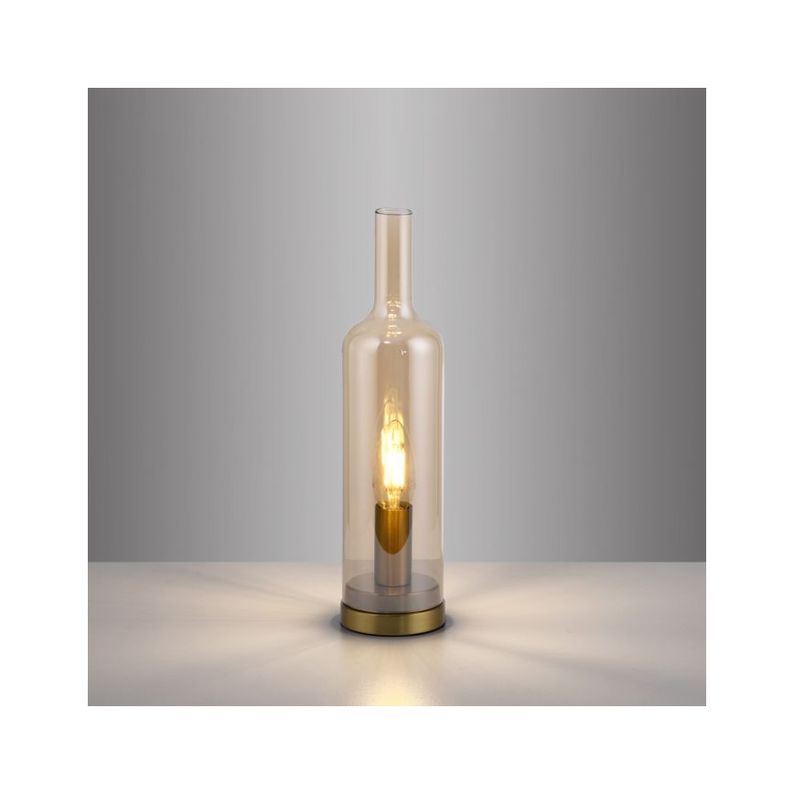 JUST LIGHT. 14006-27 - Lámpara de mesa BOTTLE 1xE14/25W/230V beige/ahumado