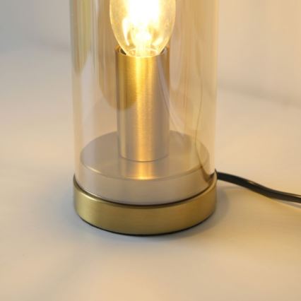 JUST LIGHT. 14006-27 - Lámpara de mesa BOTTLE 1xE14/25W/230V beige/ahumado