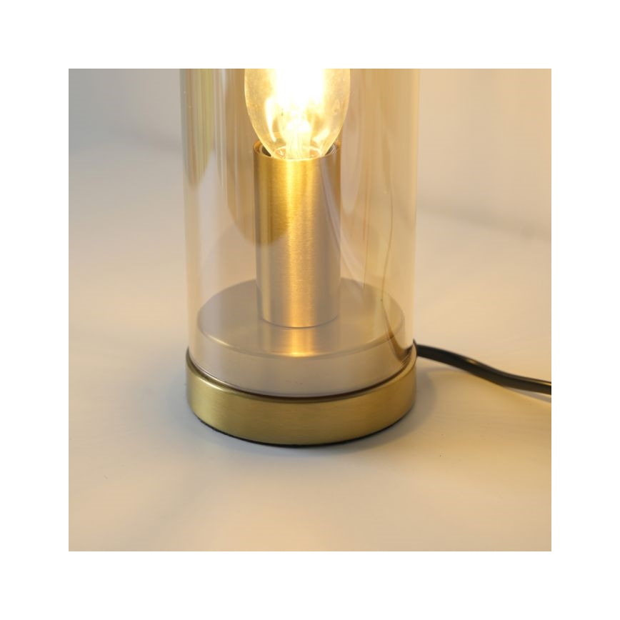 JUST LIGHT. 14006-27 - Lámpara de mesa BOTTLE 1xE14/25W/230V beige/ahumado