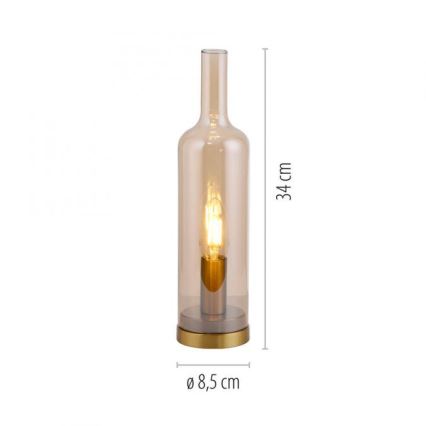 JUST LIGHT. 14006-27 - Lámpara de mesa BOTTLE 1xE14/25W/230V beige/ahumado