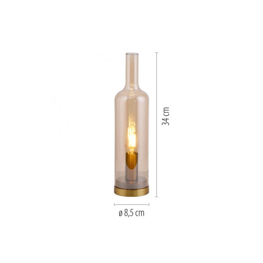 JUST LIGHT. 14006-27 - Lámpara de mesa BOTTLE 1xE14/25W/230V beige/ahumado