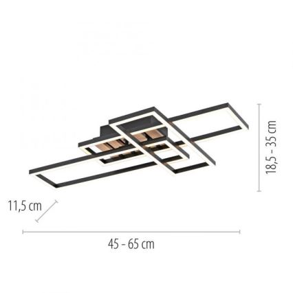 JUST LIGHT. 14051-79 - Lámpara de techo LED AKUSTIKA LED/20,5W/230V roble/negro