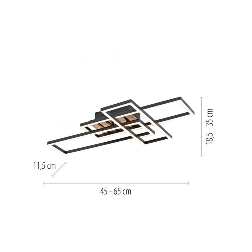 JUST LIGHT. 14051-79 - Lámpara de techo LED AKUSTIKA LED/20,5W/230V roble/negro