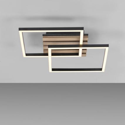 JUST LIGHT. 14053-79 - Luminaria de techo LED AKUSTIKA LED/15W/230V roble/negro