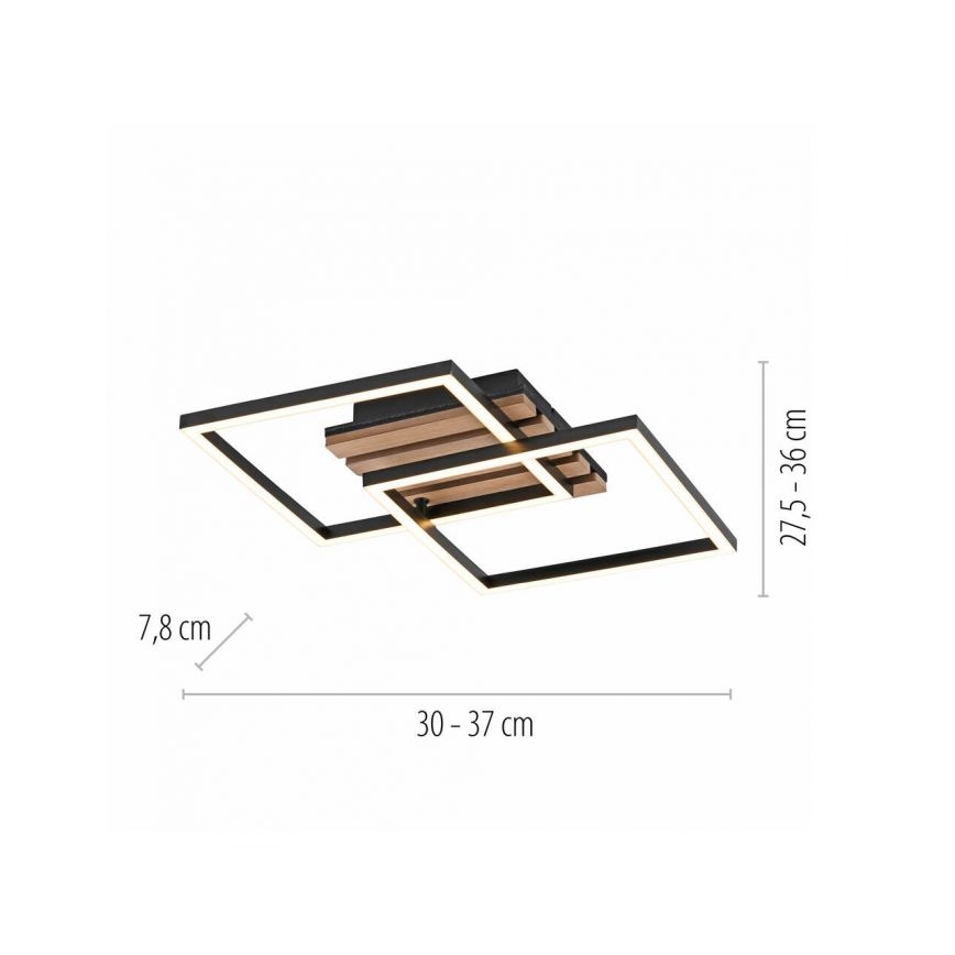 JUST LIGHT. 14053-79 - Luminaria de techo LED AKUSTIKA LED/15W/230V roble/negro