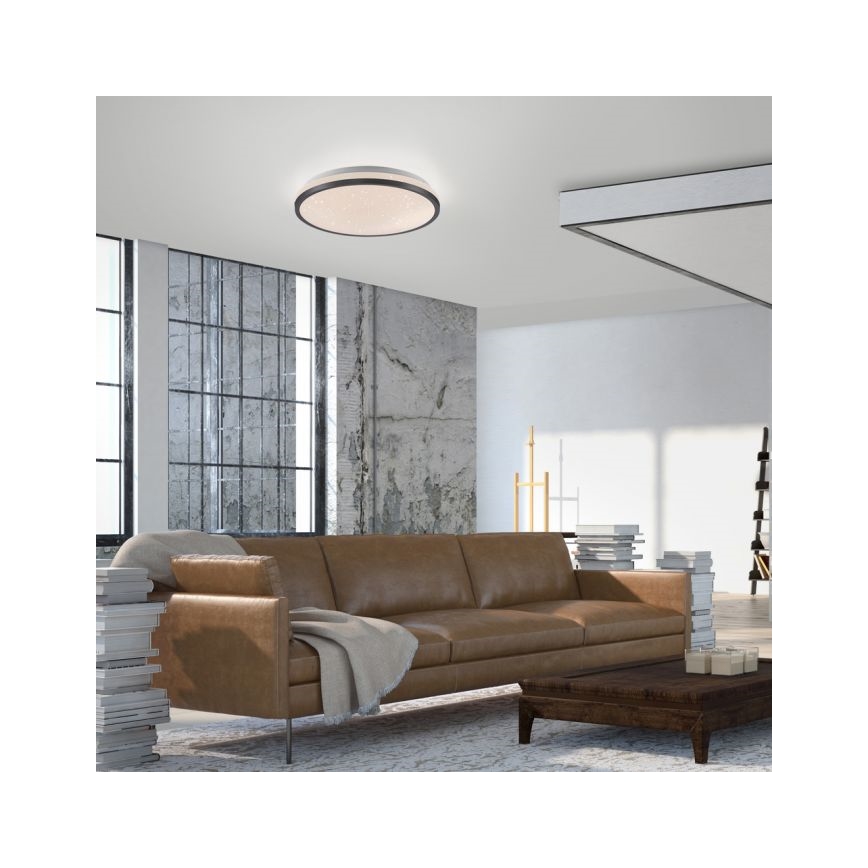 JUST LIGHT. 14293-18 - Plafón LED regulable KYLE LED/10W/230V diá. 28 cm negro