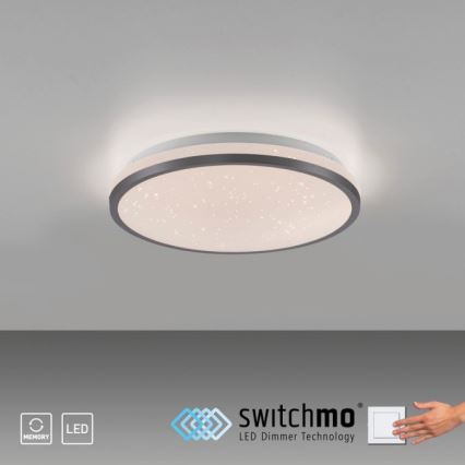 JUST LIGHT. 14293-18 - Plafón LED regulable KYLE LED/10W/230V diá. 28 cm negro