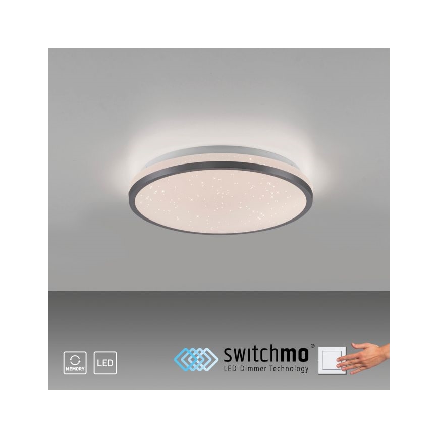 JUST LIGHT. 14293-18 - Plafón LED regulable KYLE LED/10W/230V diá. 28 cm negro