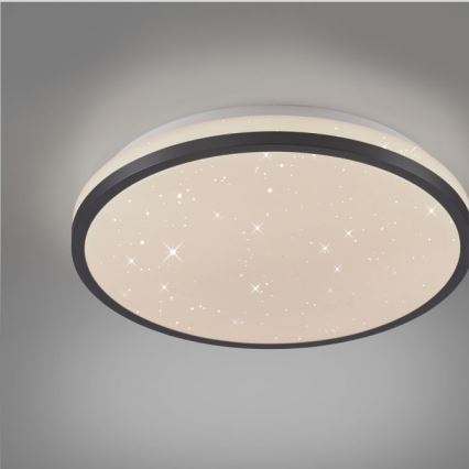 JUST LIGHT. 14293-18 - Plafón LED regulable KYLE LED/10W/230V diá. 28 cm negro