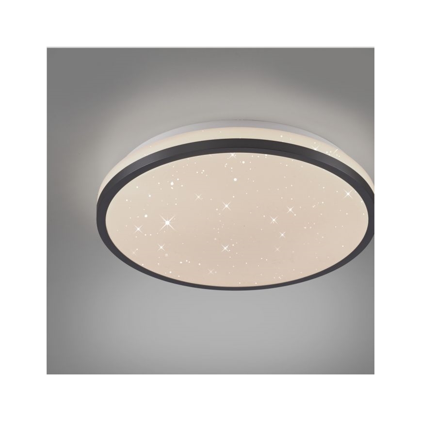 JUST LIGHT. 14293-18 - Plafón LED regulable KYLE LED/10W/230V diá. 28 cm negro