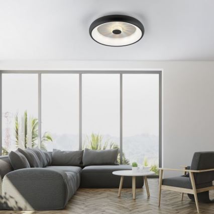 JUST LIGHT. 14384-18 - Plafón LED regulable VERTIGO LED/29W/230V 2700-5000K negro + control remoto