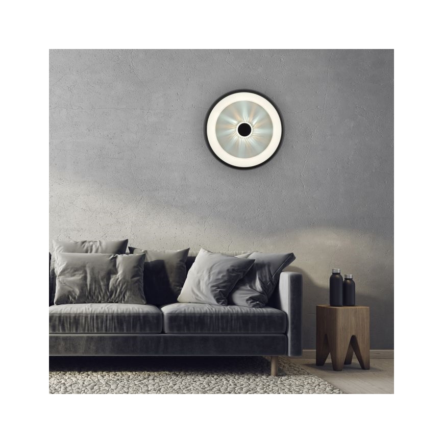 JUST LIGHT. 14384-18 - Plafón LED regulable VERTIGO LED/29W/230V 2700-5000K negro + control remoto
