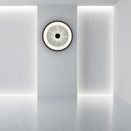 JUST LIGHT. 14384-18 - Plafón LED regulable VERTIGO LED/29W/230V 2700-5000K negro + control remoto