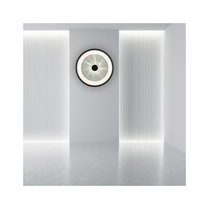 JUST LIGHT. 14384-18 - Plafón LED regulable VERTIGO LED/29W/230V 2700-5000K negro + control remoto