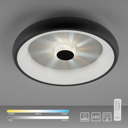 JUST LIGHT. 14384-18 - Plafón LED regulable VERTIGO LED/29W/230V 2700-5000K negro + control remoto