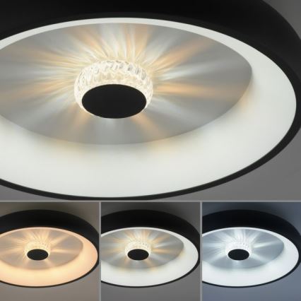 JUST LIGHT. 14384-18 - Plafón LED regulable VERTIGO LED/29W/230V 2700-5000K negro + control remoto