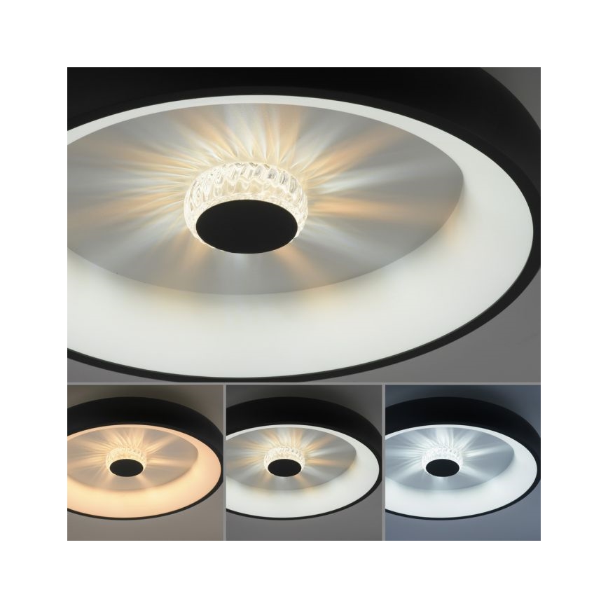 JUST LIGHT. 14384-18 - Plafón LED regulable VERTIGO LED/29W/230V 2700-5000K negro + control remoto