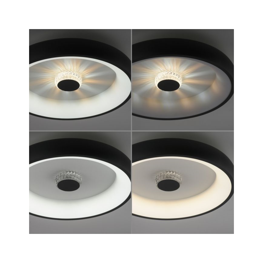 JUST LIGHT. 14384-18 - Plafón LED regulable VERTIGO LED/29W/230V 2700-5000K negro + control remoto