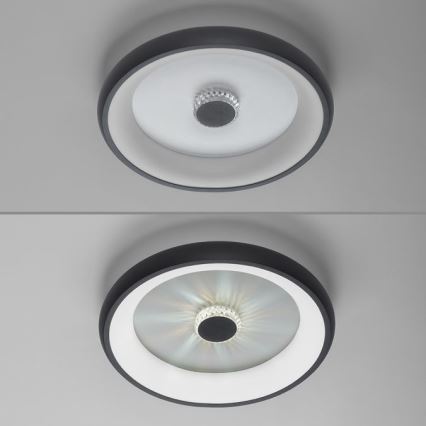 JUST LIGHT. 14384-18 - Plafón LED regulable VERTIGO LED/29W/230V 2700-5000K negro + control remoto