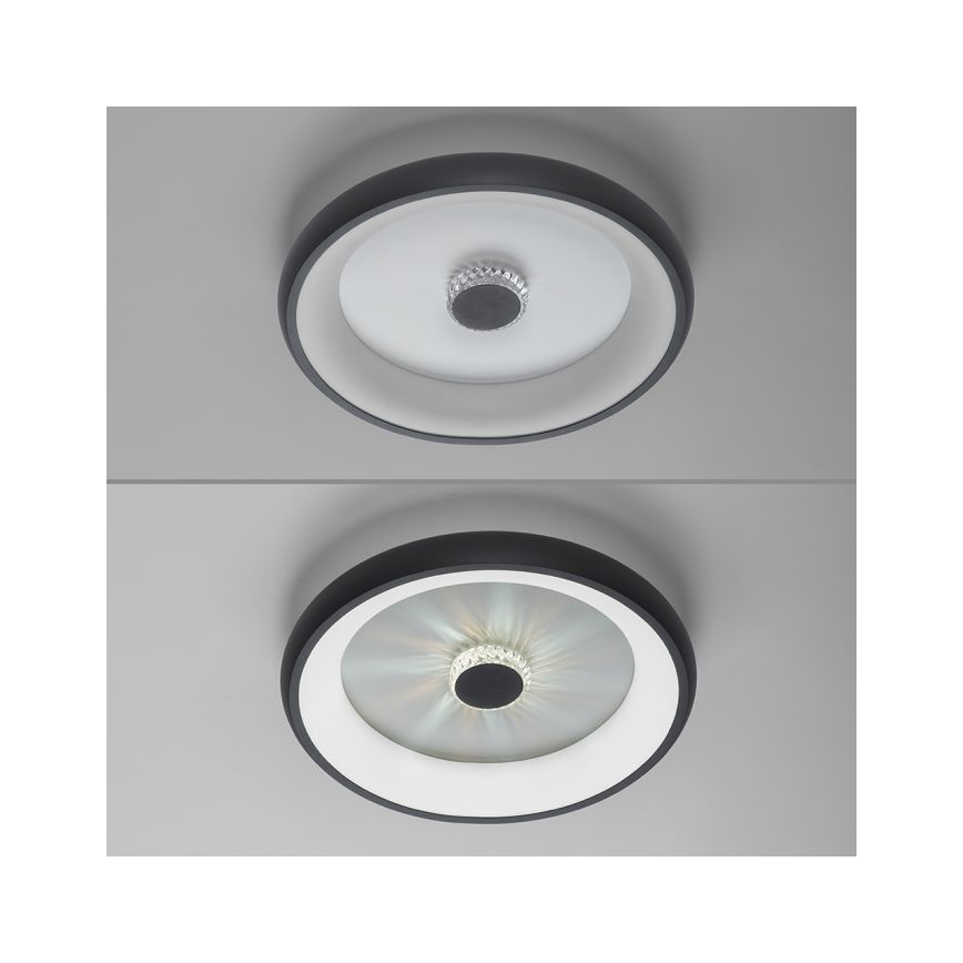 JUST LIGHT. 14384-18 - Plafón LED regulable VERTIGO LED/29W/230V 2700-5000K negro + control remoto
