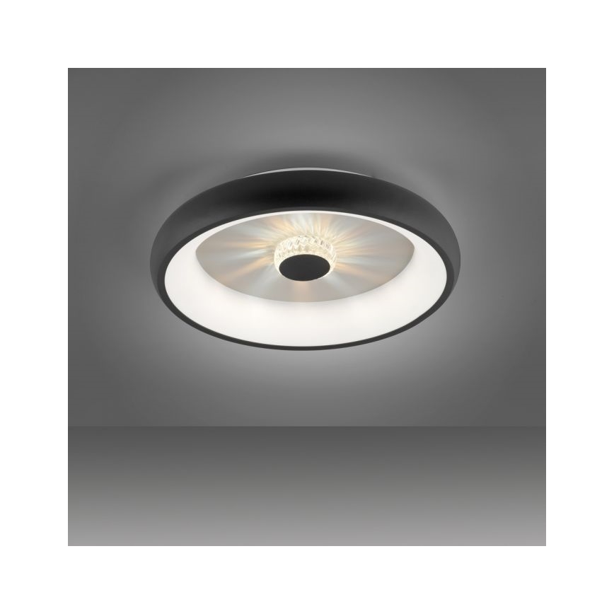 JUST LIGHT. 14384-18 - Plafón LED regulable VERTIGO LED/29W/230V 2700-5000K negro + control remoto