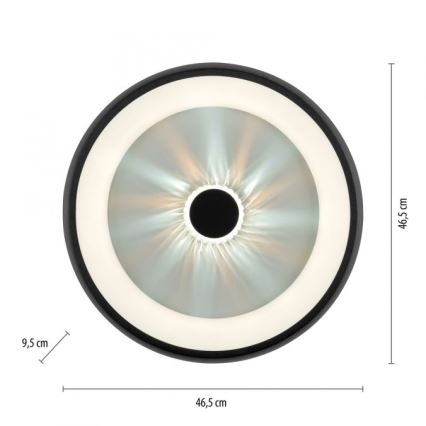 JUST LIGHT. 14384-18 - Plafón LED regulable VERTIGO LED/29W/230V 2700-5000K negro + control remoto