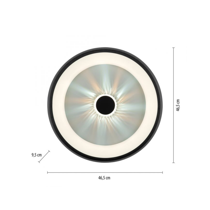 JUST LIGHT. 14384-18 - Plafón LED regulable VERTIGO LED/29W/230V 2700-5000K negro + control remoto