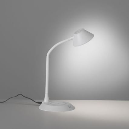 JUST LIGHT. 14414-16 - Lámpara de mesa táctil flexible regulable con carga inalámbrica PUCKI LED/4,5W/230V blanca