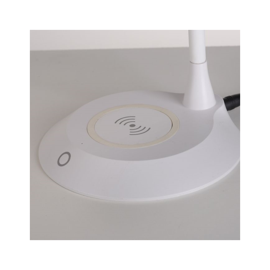 JUST LIGHT. 14414-16 - Lámpara de mesa táctil flexible regulable con carga inalámbrica PUCKI LED/4,5W/230V blanca