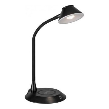 JUST LIGHT. 14414-18 - Lámpara de mesa táctil flexible regulable con carga inalámbrica PUCKI LED/4,5W/230V negra