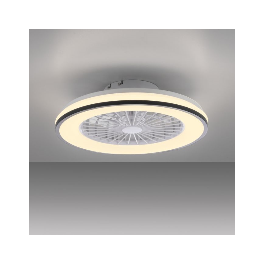 JUST LIGHT. 14447-18 - Ventilador de techo LED RGBW regulable con luz LENO LED/44W/230V 3000-6500K diámetro 48,6 cm blanco + mando a distancia