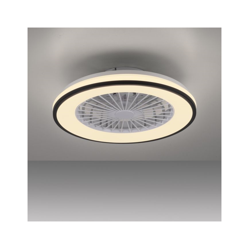 JUST LIGHT. 14447-18 - Ventilador de techo LED RGBW regulable con luz LENO LED/44W/230V 3000-6500K diámetro 48,6 cm blanco + mando a distancia
