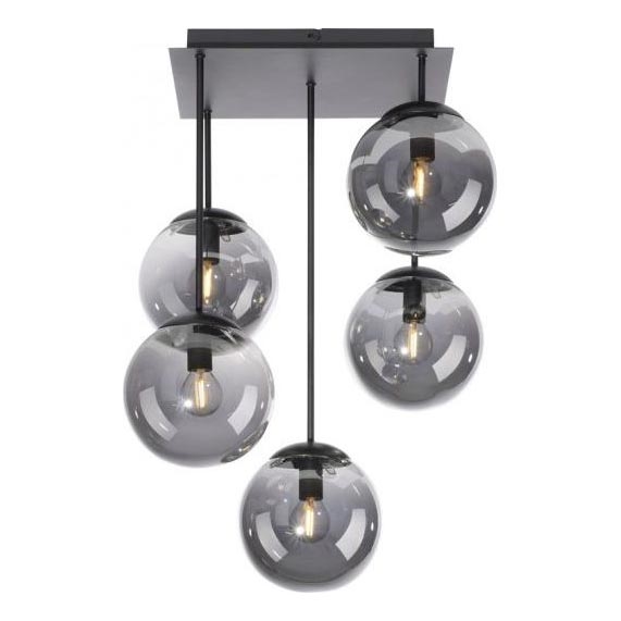 JUST LIGHT. 14602-18 - Lámpara colgante WIDOW 5xE14/25W/230V negro