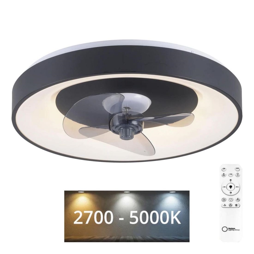 JUST LIGHT. 14644-18 - LED Plafón regulable con ventilador VENIKA LED/36W/230V diá. 48,6 cm 2700-5000K + control remoto