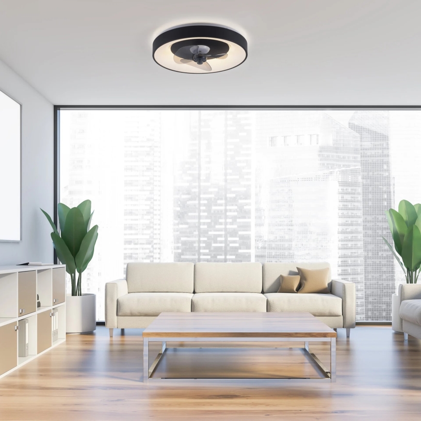 JUST LIGHT. 14644-18 - LED Plafón regulable con ventilador VENIKA LED/36W/230V diá. 48,6 cm 2700-5000K + control remoto