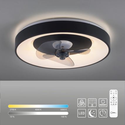 JUST LIGHT. 14644-18 - LED Plafón regulable con ventilador VENIKA LED/36W/230V diá. 48,6 cm 2700-5000K + control remoto