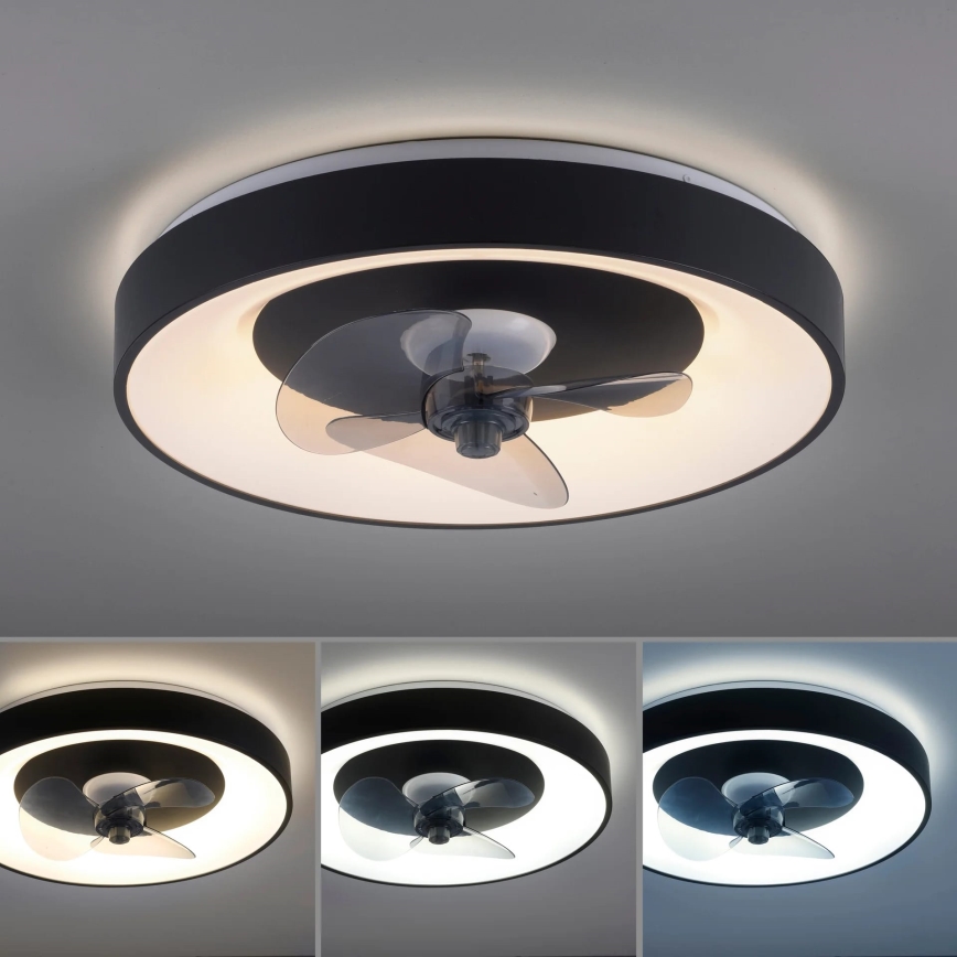 JUST LIGHT. 14644-18 - LED Plafón regulable con ventilador VENIKA LED/36W/230V diá. 48,6 cm 2700-5000K + control remoto