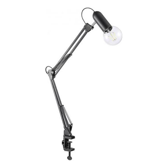JUST LIGHT. 14773-18 - Lámpara de mesa con clip TURN ME 1xE27/60W/230V negro