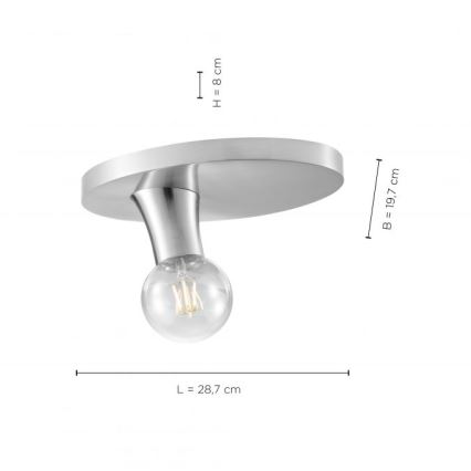 JUST LIGHT. 14777-55 - Plafón TURN ME 1xE27/60W/230V cromo mate