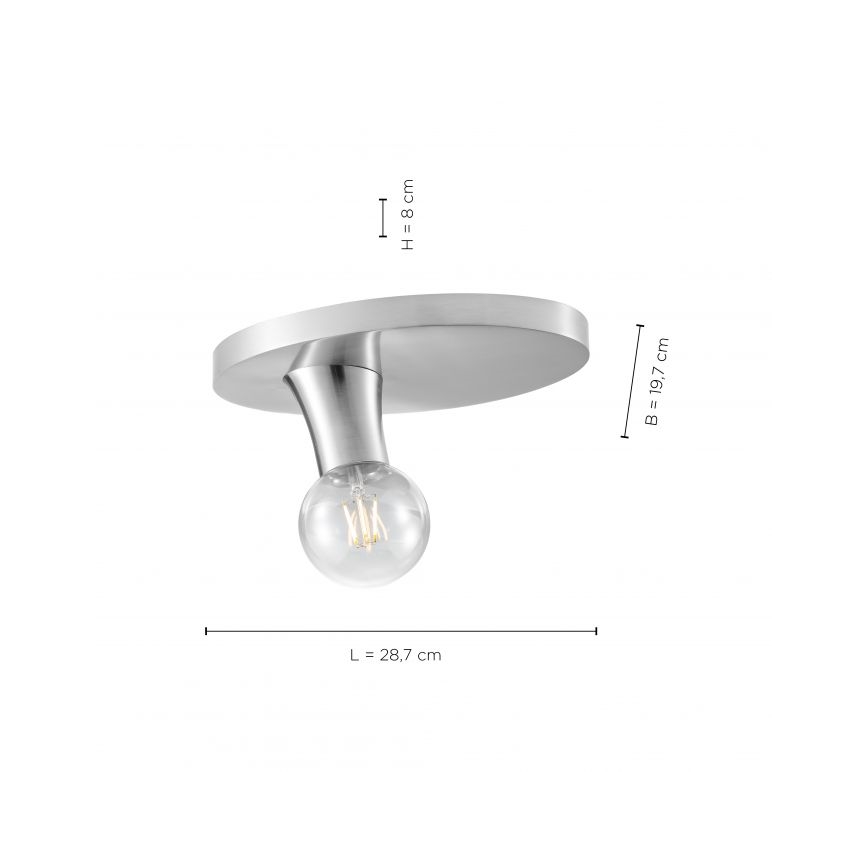 JUST LIGHT. 14777-55 - Plafón TURN ME 1xE27/60W/230V cromo mate