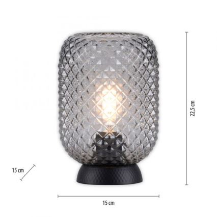 JUST LIGHT. 14906-18 - Lámpara de mesa REISHI 1xE27/40W/230V negro