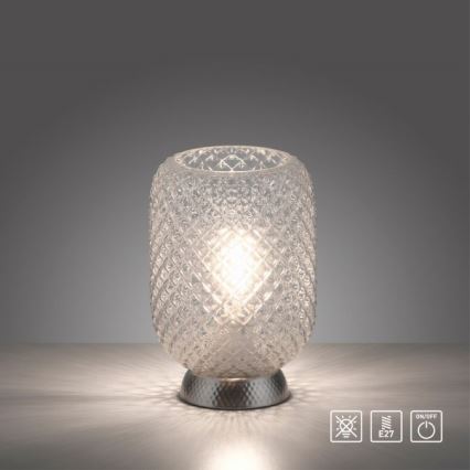 JUST LIGHT. 14906-55 - Lámpara de mesa REISHI 1xE27/40W/230V cromo mate